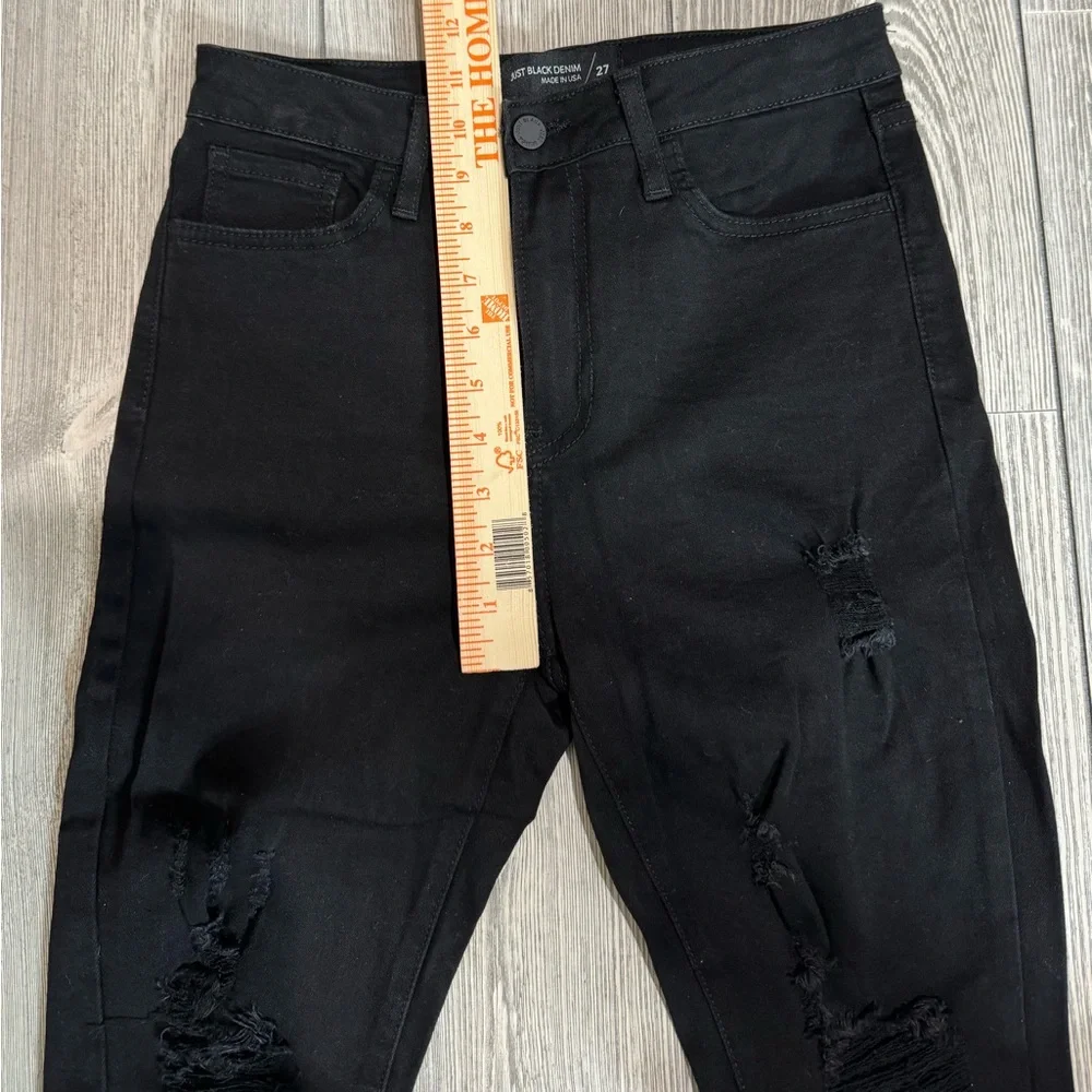 JBD High Rise Deconstructed Skinny Jean, Black Denim, Size 27, New without tags, - Picture 10 of 11